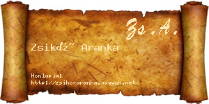 Zsikó Aranka névjegykártya