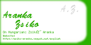 aranka zsiko business card