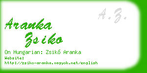 aranka zsiko business card